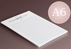 Stampa Notebook e blocchi A6 (10,5x14,8 cm)Blocnotes A6 stampati in qualità offset a 4 colori 