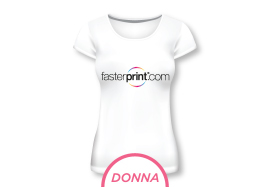 Stampa T-Shirt personalizzate DonnaT-Shirt Donna, Cotone 100% stampata diretta lato petto e schiena su area di stampa massima 29x20 cm., disponibile in varie taglie e colori in singolo pezzo. Anche con stampa del bianco.